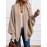 Versatile Solid Color Open Front Batwing Sleeve Cardigan for Spring & Fall, Women's Clothing