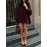 Women's Elegant Oversized Long Sleeve Sweater - Burgundy (Deep Red) All-Season Round Neck Sweater Coat, Loose Fit Tunic Jacket for Casual & Formal Wear, Machine Washable Versatile Blazer