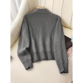 Women's Thick & Soft Sweater with Bow Buttons - Winter Warm Round Neck Long Sleeve Cozy Sweater, Beige & White Cable- Design, All-Season Casual Elegant Pullover for Fall and Winter Layering, Hand Wash or Dry Clean, Solid Color with Bow Detail, Medium Stretch, Relaxed Fit, Fleece Lining for Extra Warmth, Chic and Comfortable for Casual Attire, Cozy Sweaters For Women, Casual Long Sleeve Sweater, Oversized Knit Sweater, Colourfull Loose Sweater For Women,