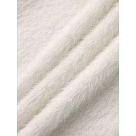 Women's Thick & Soft Sweater with Bow Buttons - Winter Warm Round Neck Long Sleeve Cozy Sweater, Beige & White Cable- Design, All-Season Casual Elegant Pullover for Fall and Winter Layering, Hand Wash or Dry Clean, Solid Color with Bow Detail, Medium Stretch, Relaxed Fit, Fleece Lining for Extra Warmth, Chic and Comfortable for Casual Attire, Cozy Sweaters For Women, Casual Long Sleeve Sweater, Oversized Knit Sweater, Colourfull Loose Sweater For Women,