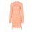 Women'S High Neck Long Sleeve Bodycon Mini Dress with Front Cutout and Side Ruching Drawstrings, Solid Color Soft Cotton Blend, Versatile & Seasonless