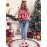 Women'S Red & White Striped Sweater - Long Sleeve Round Neck Pullover, All-Season Casual Elegant Sweater for Everyday & Formal Outfits